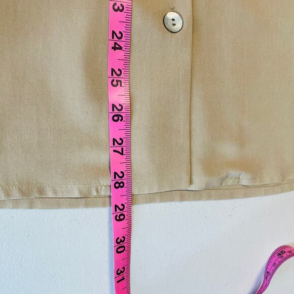 Preview Collection Beige Silk Button Down Minimalist Long Sleeve Shirt Jacket M - Picture 13 of 13